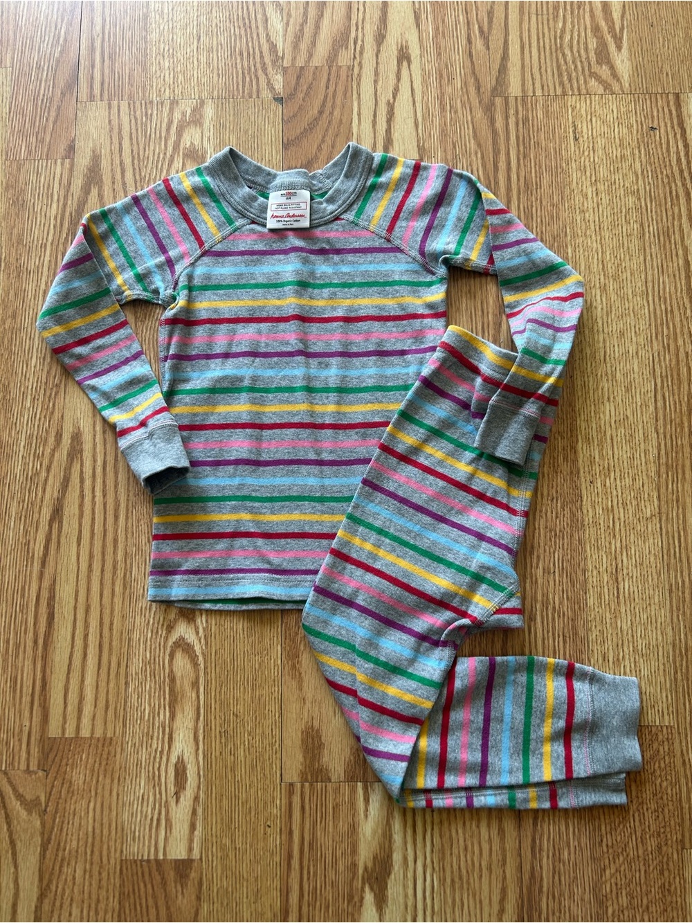 Hanna Andersson Gray Stripe Pajama Set EUC Size 100/US4